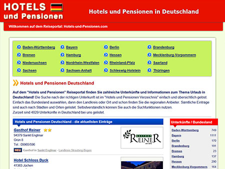 Hotels und Pensionen in Deutschland